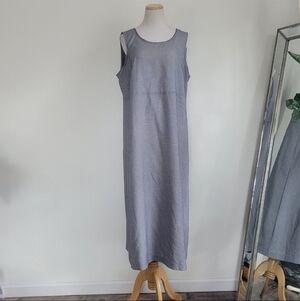 Melissa Harperb Women Maxi Dress Sleeveless Houndstooth Embroidered  Black White